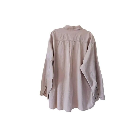 Cabelas Shirt Mens 3XLT Beige LS Embroidery Button Up Pockets Outdoor VTG FLAWS - Picture 2 of 12